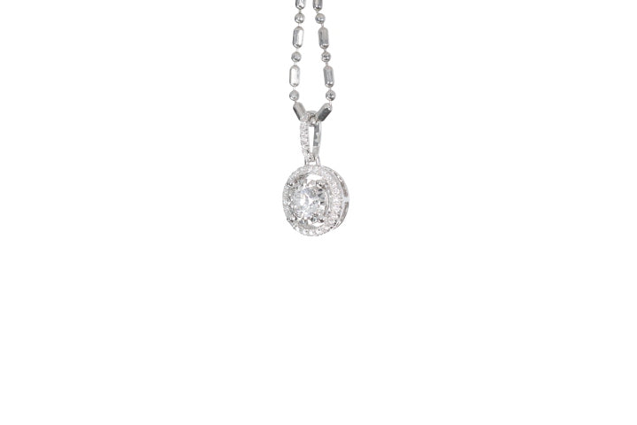 Modern Diamond Halo Pendant