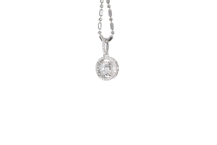 Modern Diamond Halo Pendant