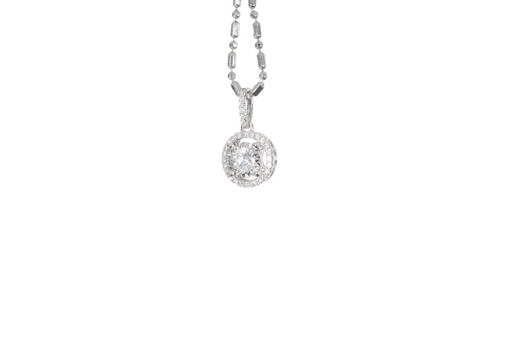 Modern Diamond Halo Pendant