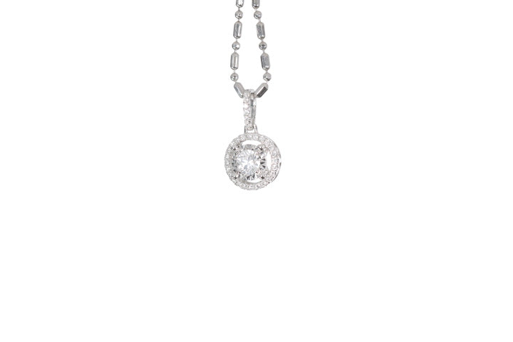Modern Diamond Halo Pendant