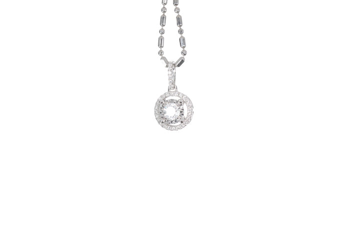Modern Diamond Halo Pendant