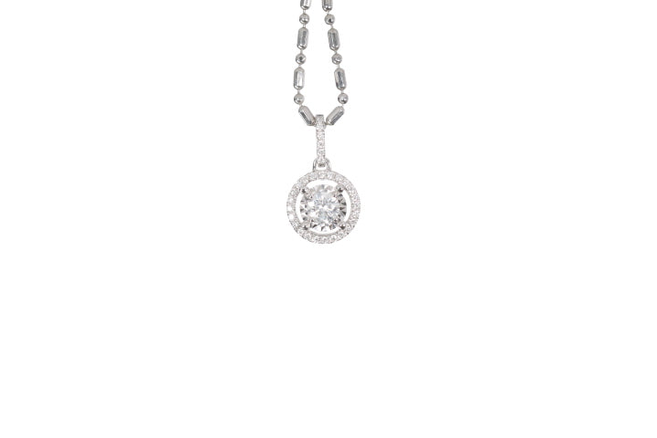 Modern Diamond Halo Pendant