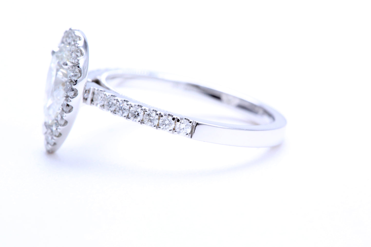 One Carat Pear Shaped Engagement Ring