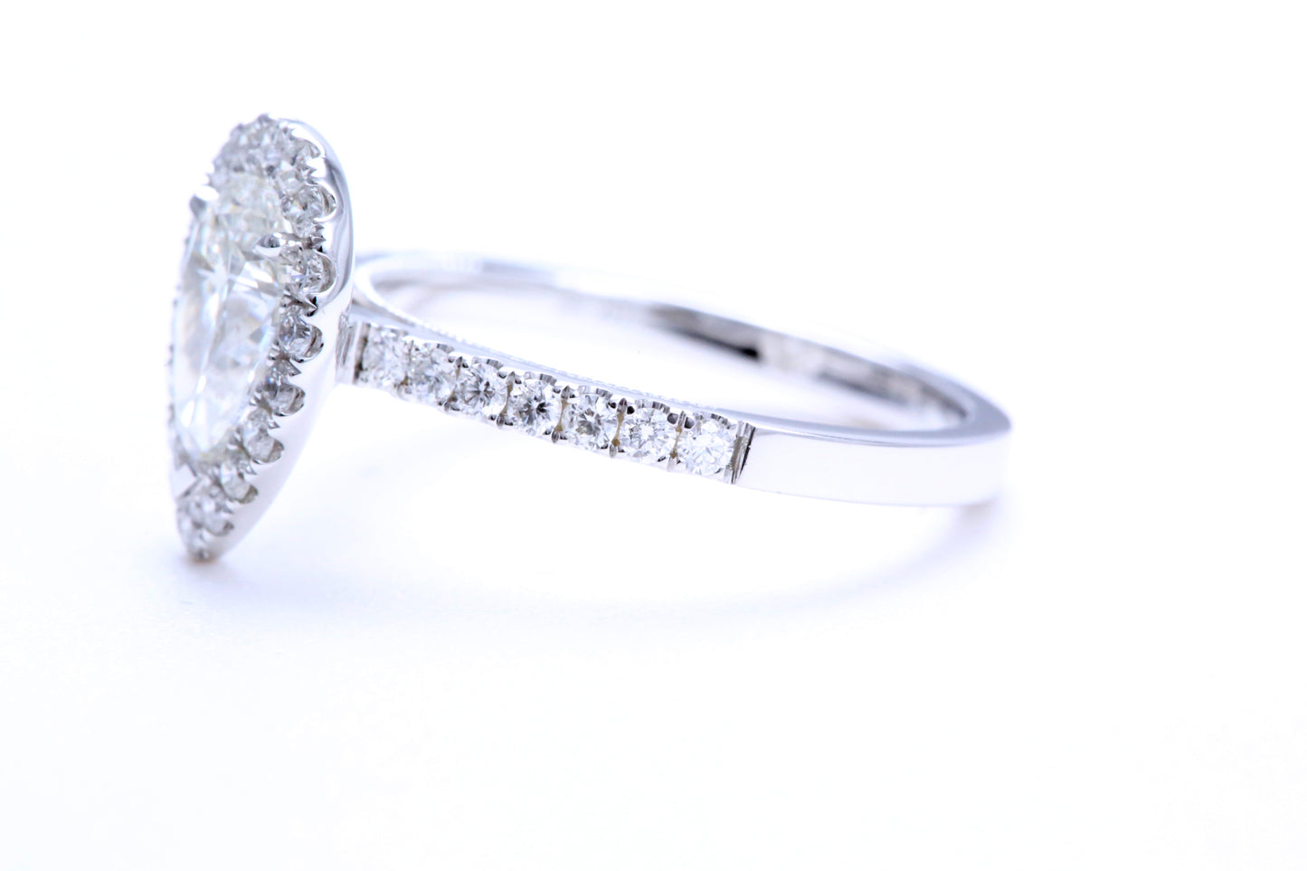 One Carat Pear Shaped Engagement Ring