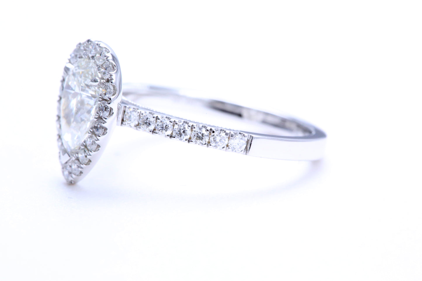 One Carat Pear Shaped Engagement Ring