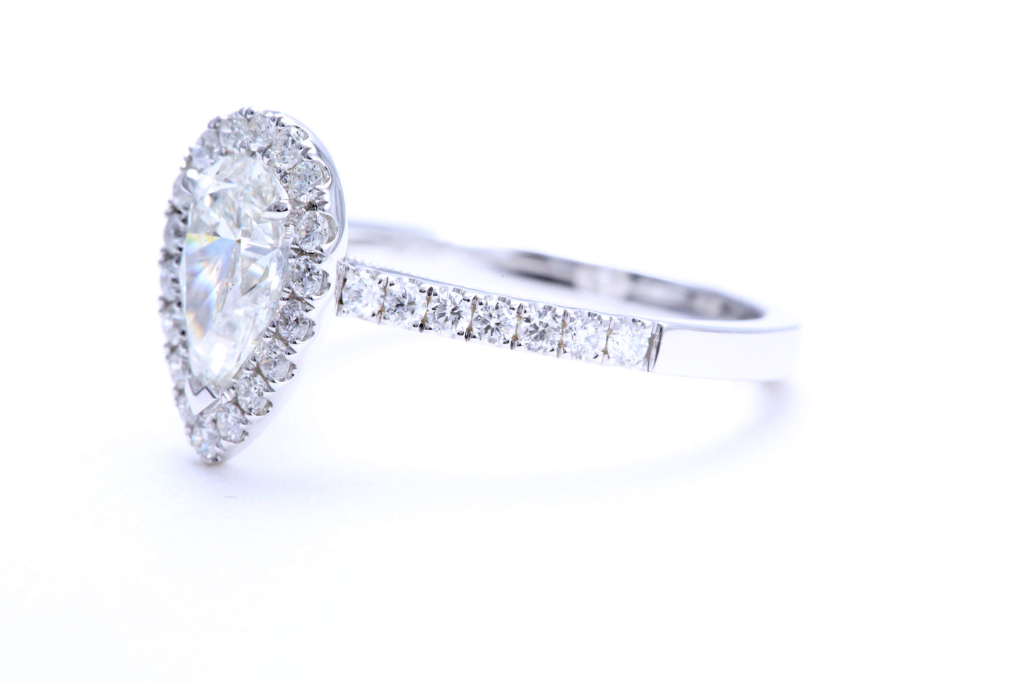 One Carat Pear Shaped Engagement Ring