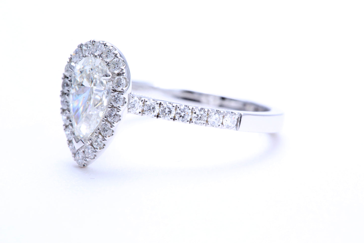 One Carat Pear Shaped Engagement Ring