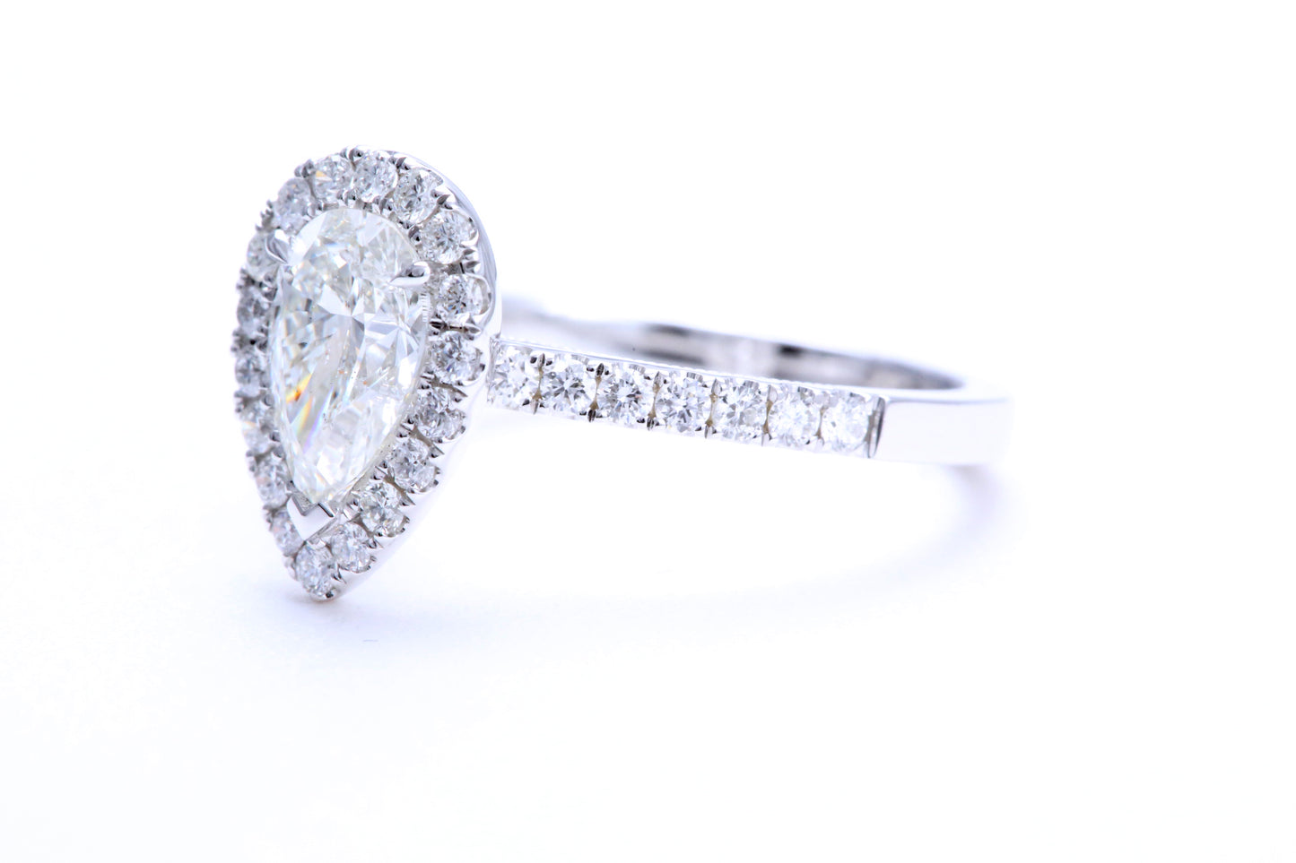 One Carat Pear Shaped Engagement Ring