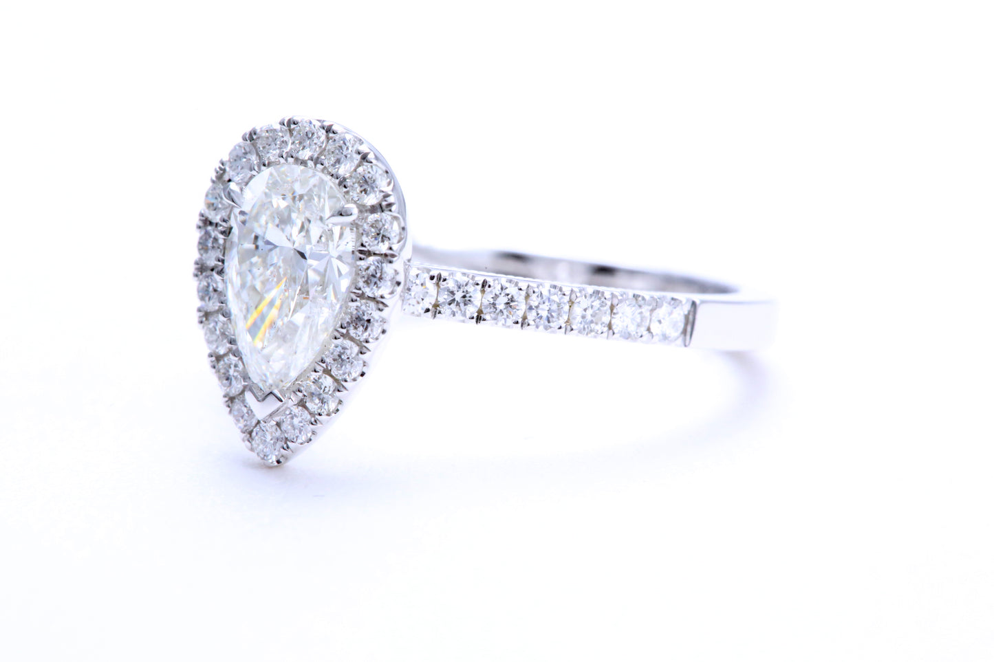 One Carat Pear Shaped Engagement Ring