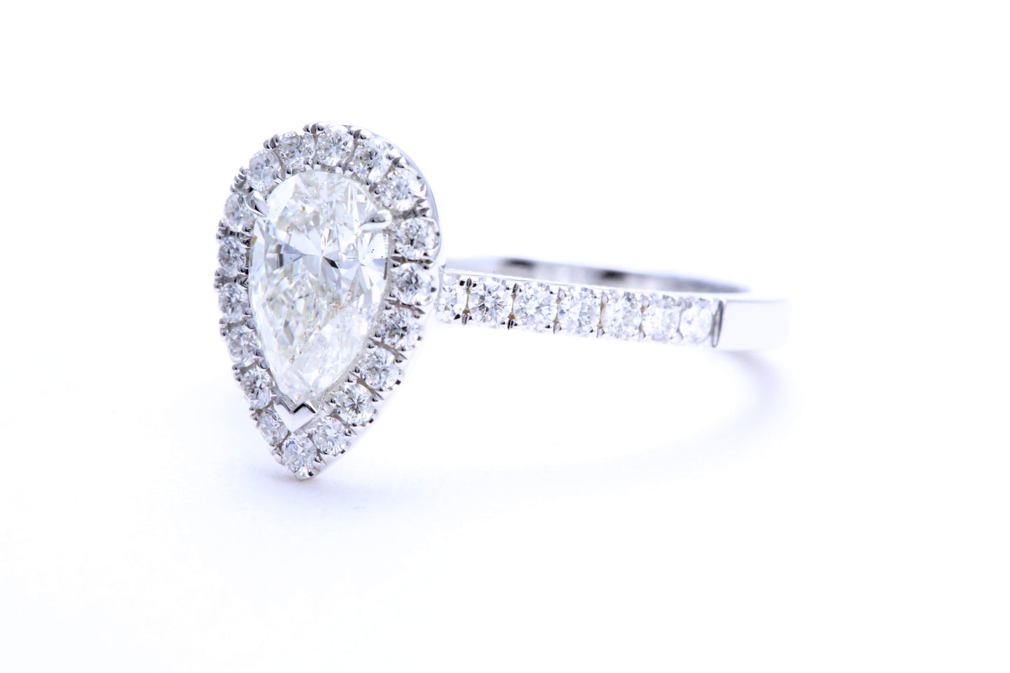 One Carat Pear Shaped Engagement Ring