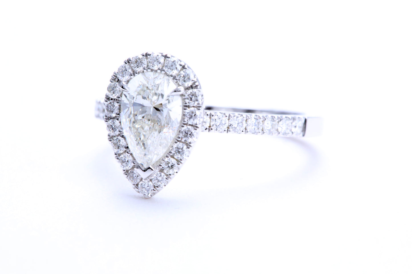 One Carat Pear Shaped Engagement Ring
