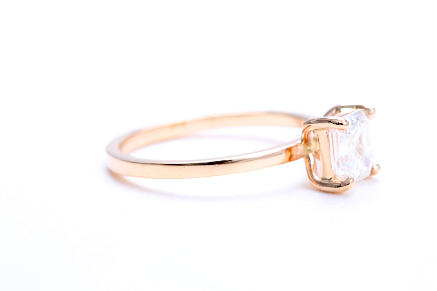 One Carat Square Emerald Engagement Ring