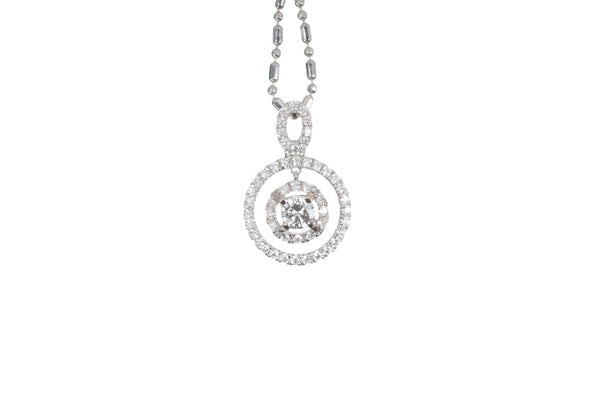 Open Double Halo Diamond Pendant
