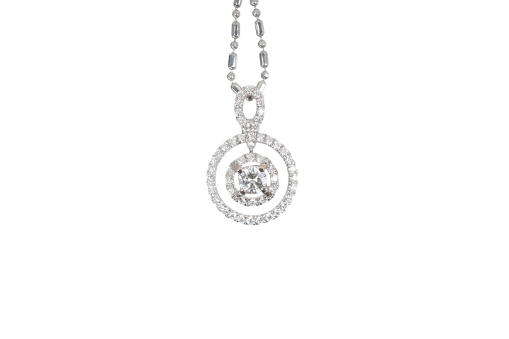 Open Double Halo Diamond Pendant