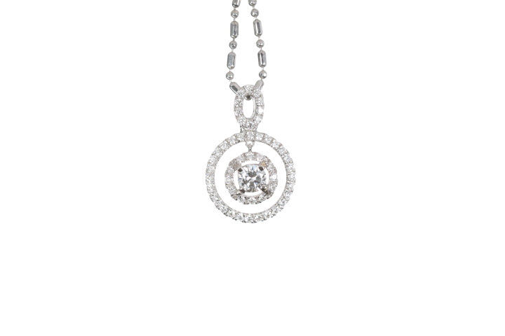 Open Double Halo Diamond Pendant