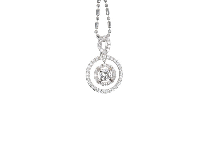 Open Double Halo Diamond Pendant
