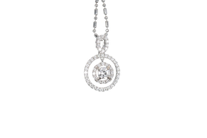 Open Double Halo Diamond Pendant