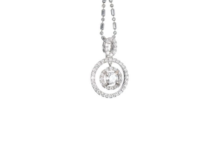 Open Double Halo Diamond Pendant