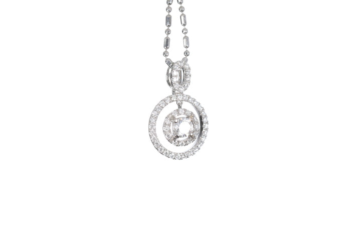 Open Double Halo Diamond Pendant