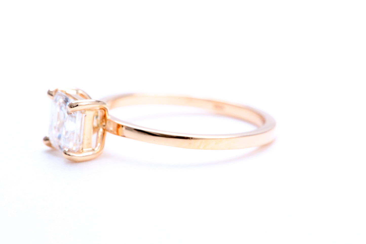 One Carat Square Emerald Engagement Ring