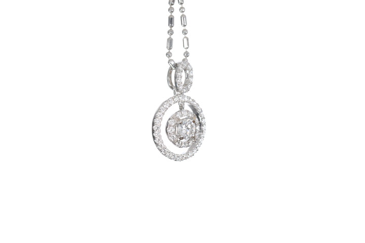 Open Double Halo Diamond Pendant