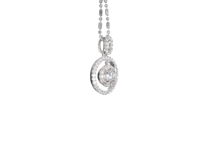 Open Double Halo Diamond Pendant