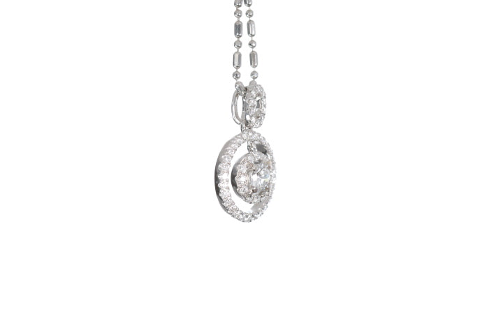 Open Double Halo Diamond Pendant