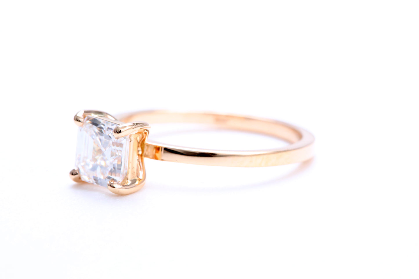 One Carat Square Emerald Engagement Ring