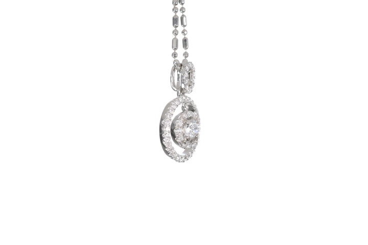 Open Double Halo Diamond Pendant