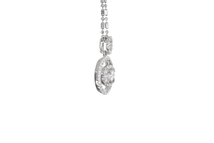Open Double Halo Diamond Pendant