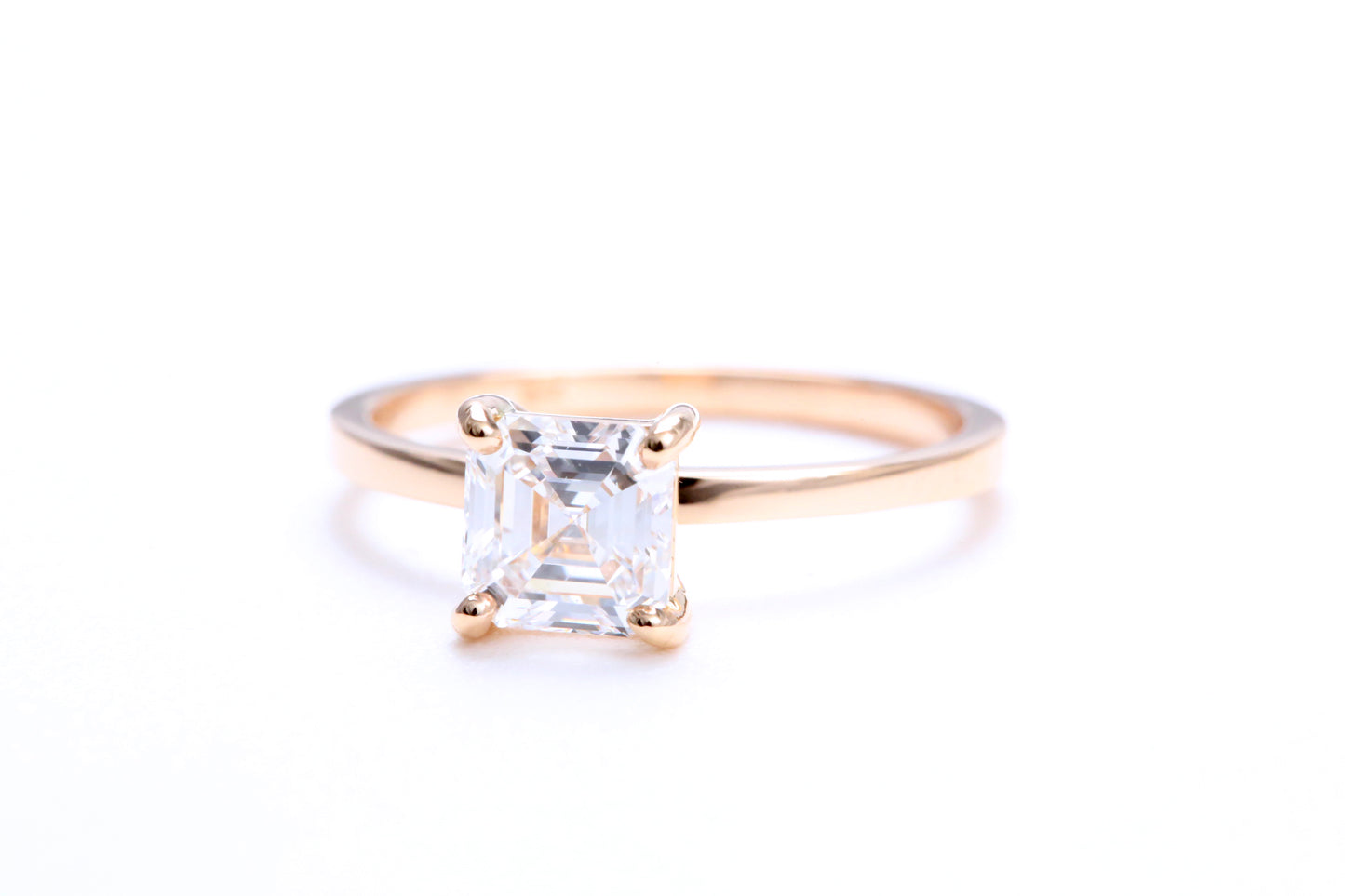 One Carat Square Emerald Engagement Ring
