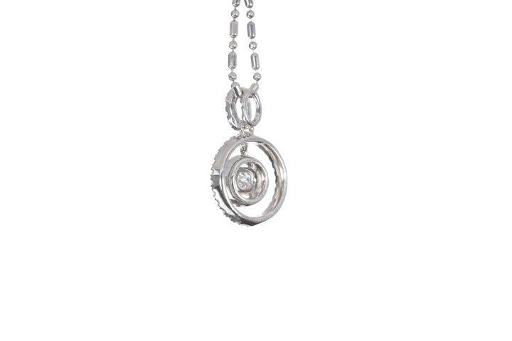 Open Double Halo Diamond Pendant