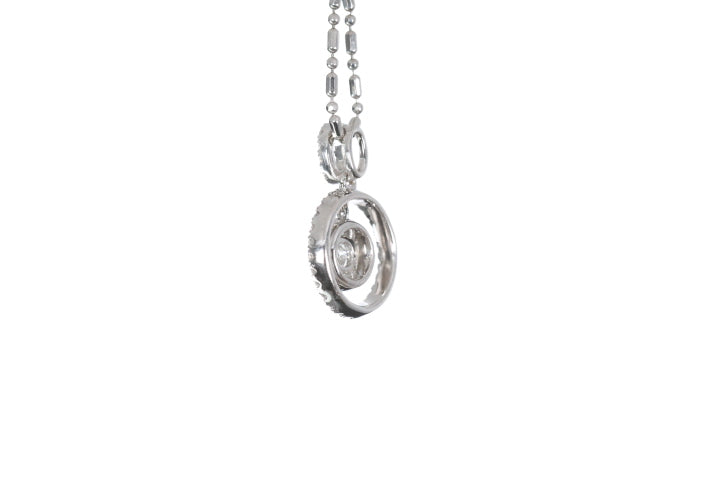 Open Double Halo Diamond Pendant