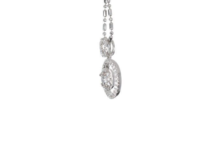 Open Double Halo Diamond Pendant