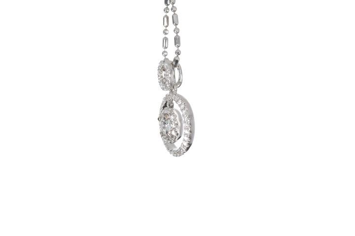 Open Double Halo Diamond Pendant