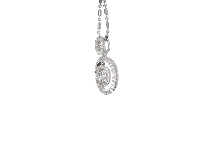 Open Double Halo Diamond Pendant