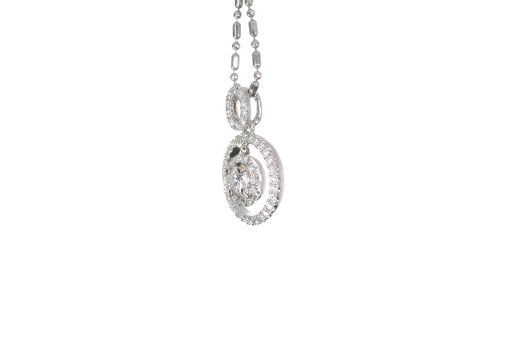 Open Double Halo Diamond Pendant