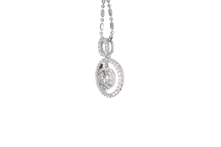 Open Double Halo Diamond Pendant