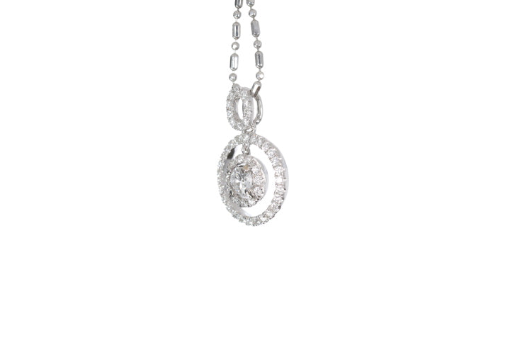 Open Double Halo Diamond Pendant