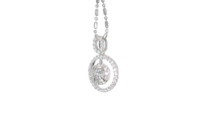 Open Double Halo Diamond Pendant