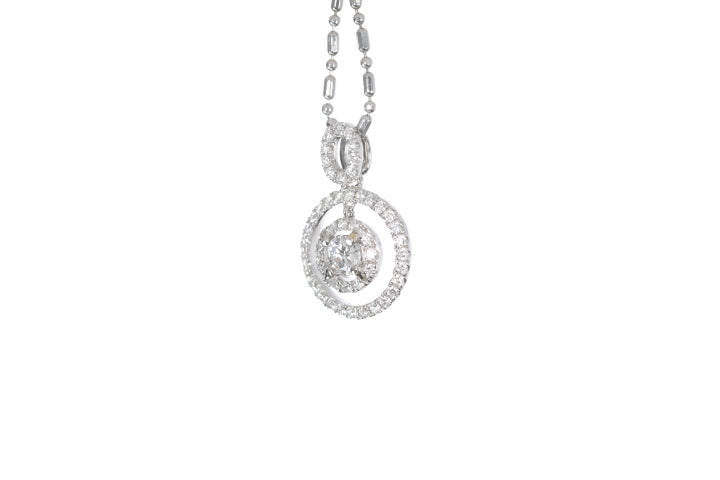 Open Double Halo Diamond Pendant