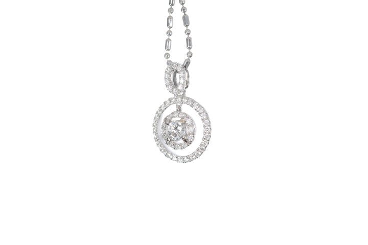 Open Double Halo Diamond Pendant