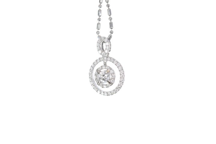 Open Double Halo Diamond Pendant