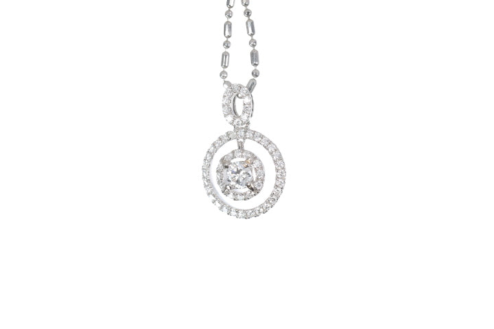 Open Double Halo Diamond Pendant