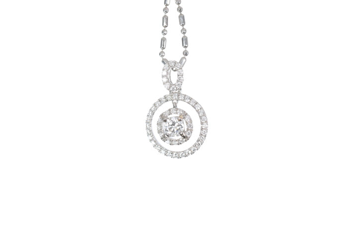 Open Double Halo Diamond Pendant