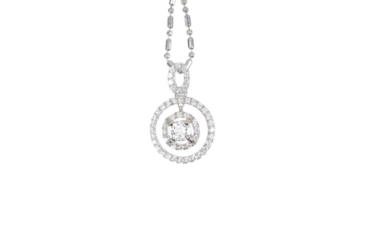 Open Double Halo Diamond Pendant