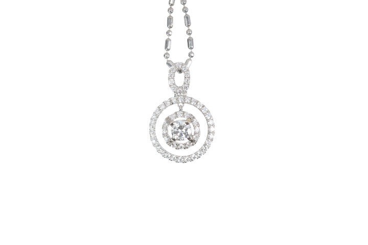 Open Double Halo Diamond Pendant
