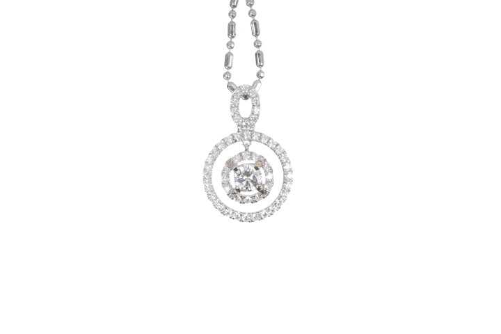 Open Double Halo Diamond Pendant