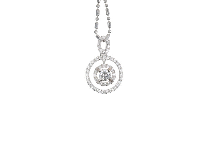 Open Double Halo Diamond Pendant