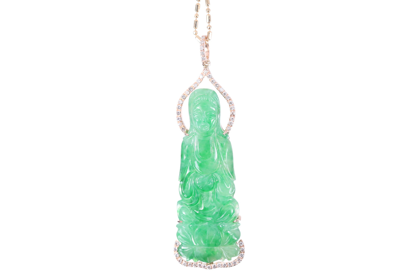 Jadeite Guan Yin Rose Gold